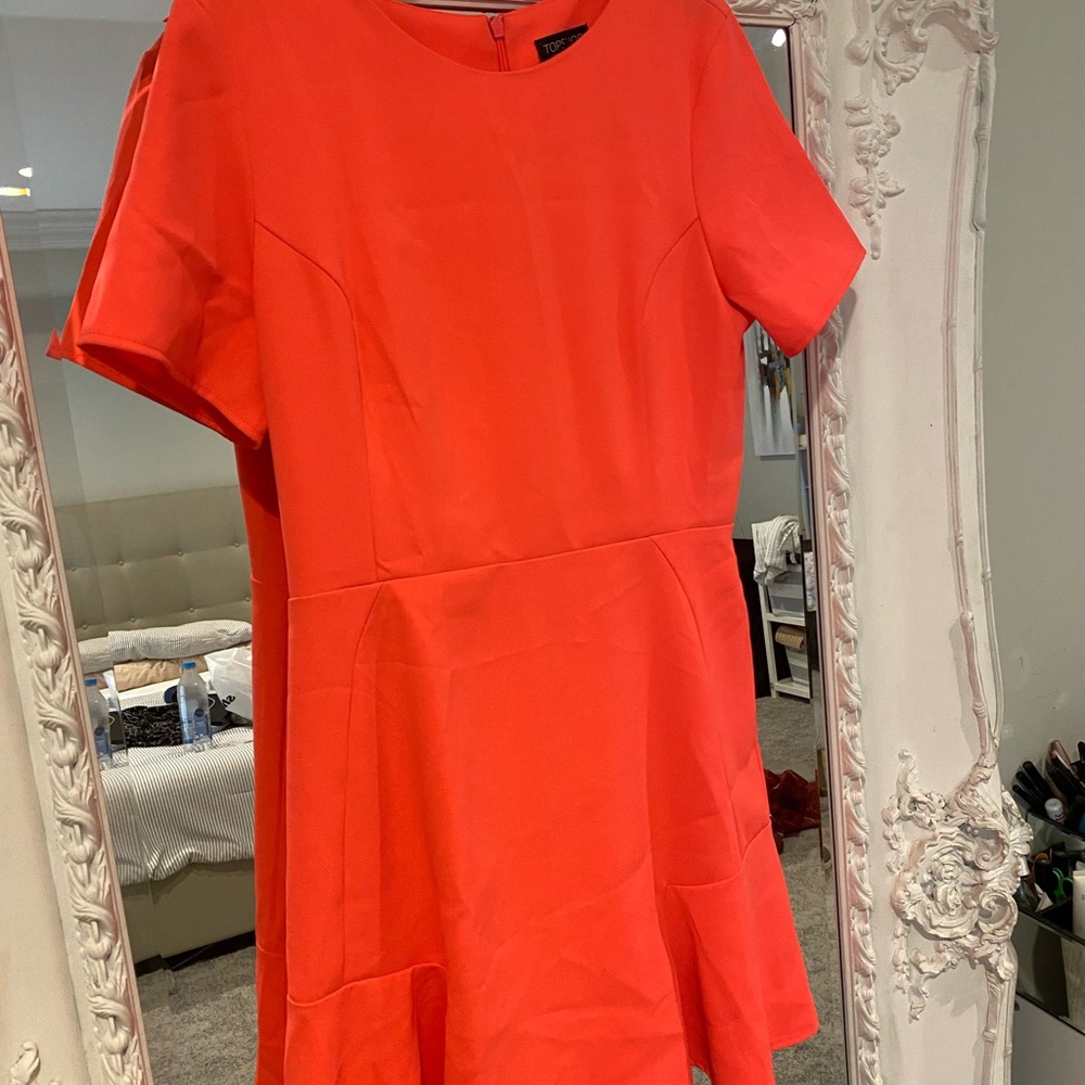 Fantastic eye-catching color, UK Topshop dress. Great condition. US size 8.
